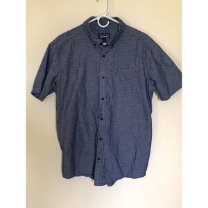 Patagonia Shirt Mens Large Blue Chambray Button Up Organic Cotton Outdoor Rugged